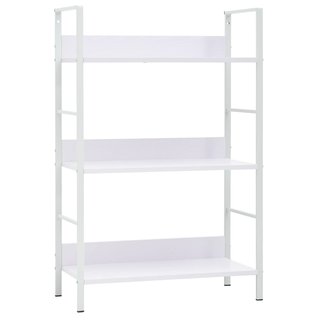 Bibliothèque 3 étagères blanche 60×27,6×90,5 cm en bois