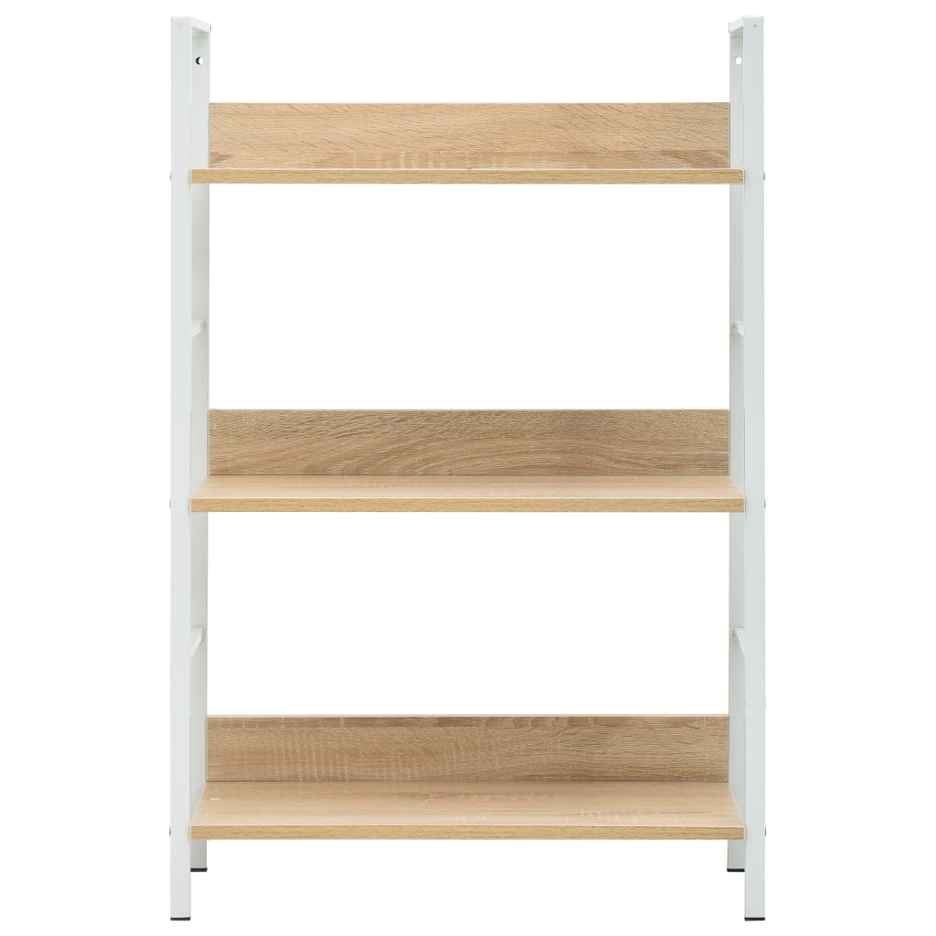 Bibliothèque 3 étagères en chêne 60 × 27,6 × 90,5 cm, matériau bois