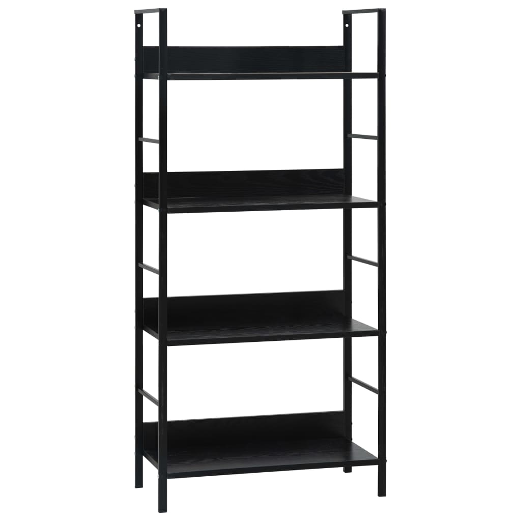 Bibliothèque 4 étagères Noir 60×27,6×124,5 cm matériau bois