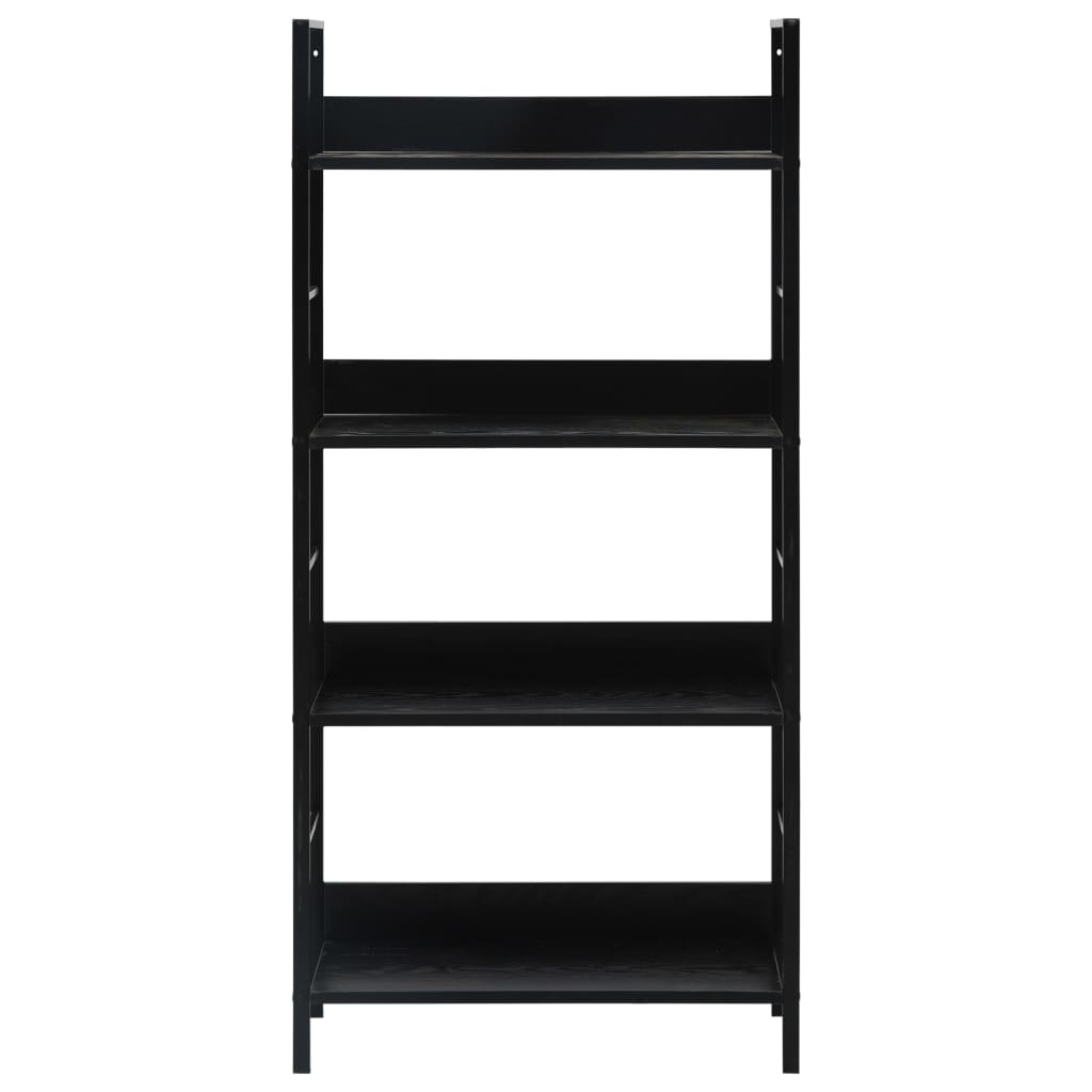 Bibliothèque 4 étagères Noir 60×27,6×124,5 cm matériau bois