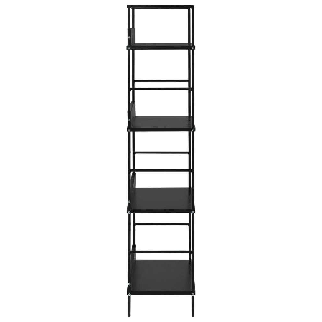 Bibliothèque 4 étagères Noir 60×27,6×124,5 cm matériau bois