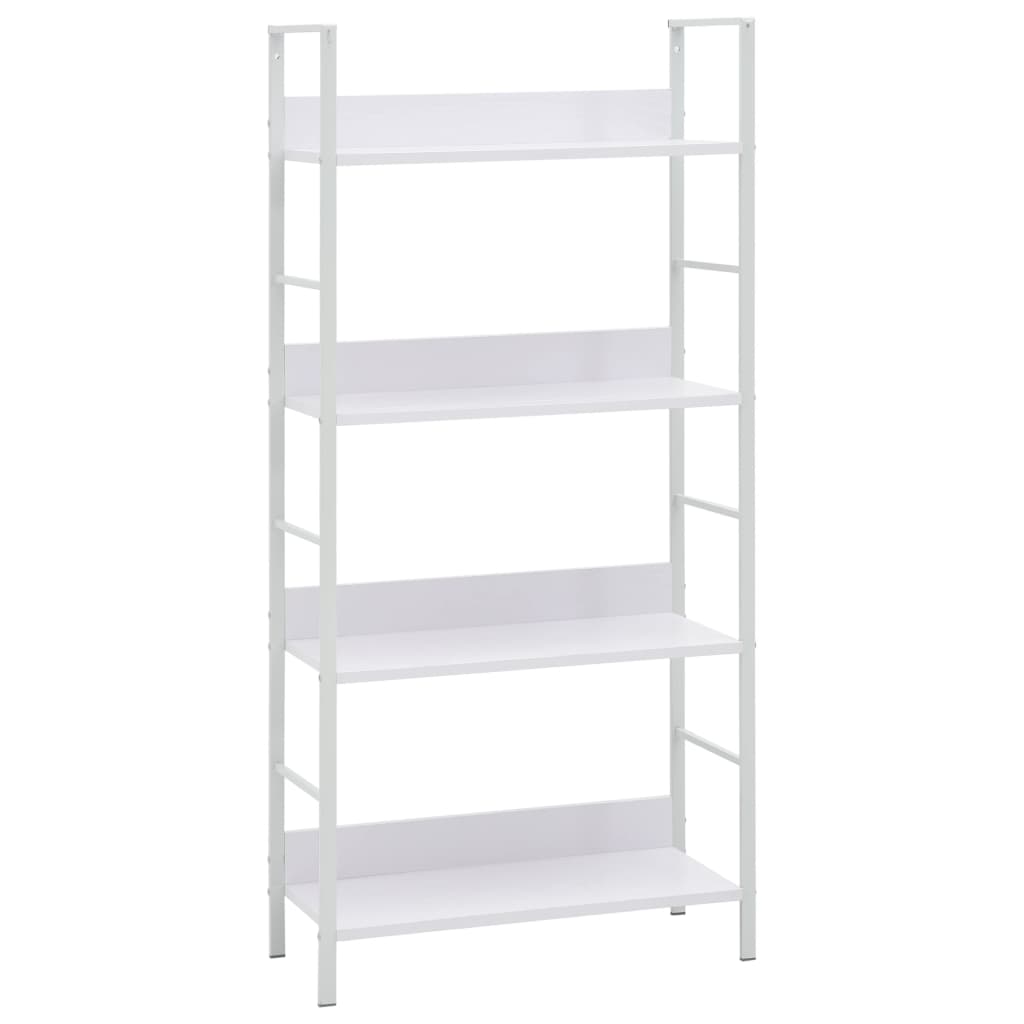 Bibliothèque 4 étagères blanche 60×27,6×124,5 cm en bois