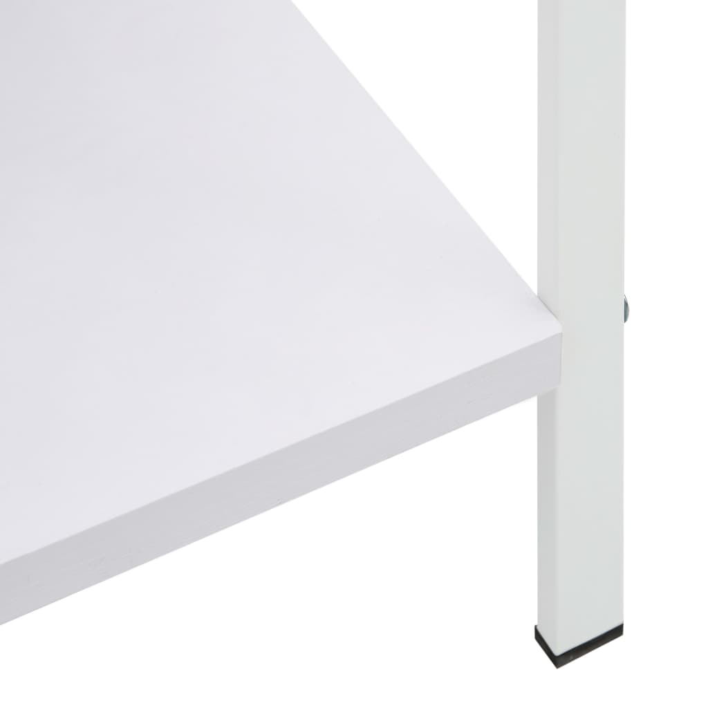 Bibliothèque 4 étagères blanche 60×27,6×124,5 cm en bois