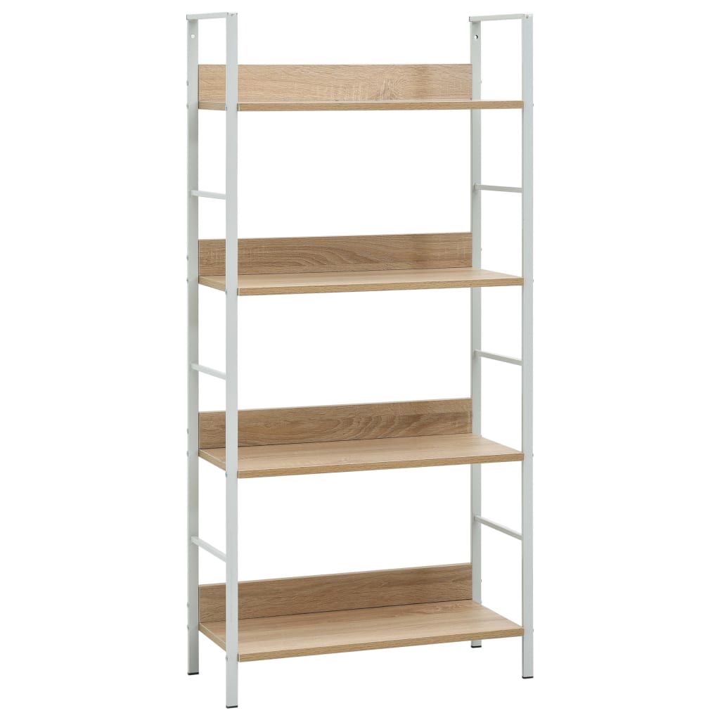 Bibliothèque 4 étagères en chêne 60 × 27,6 × 124,5 cm matériau bois