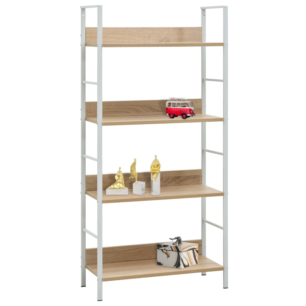 Bibliothèque 4 étagères en chêne 60 × 27,6 × 124,5 cm matériau bois