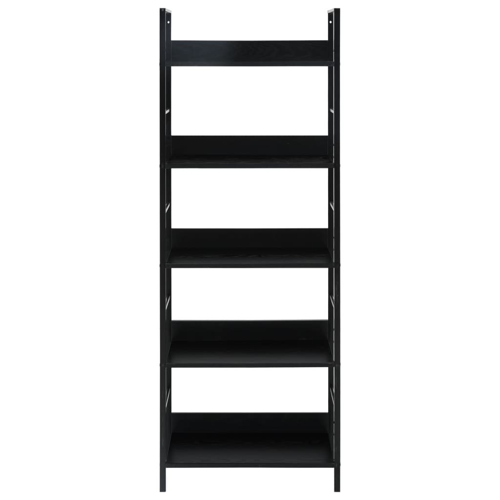 Bookcase 5 shelves Black 60x27.6x158.5 cm wood material