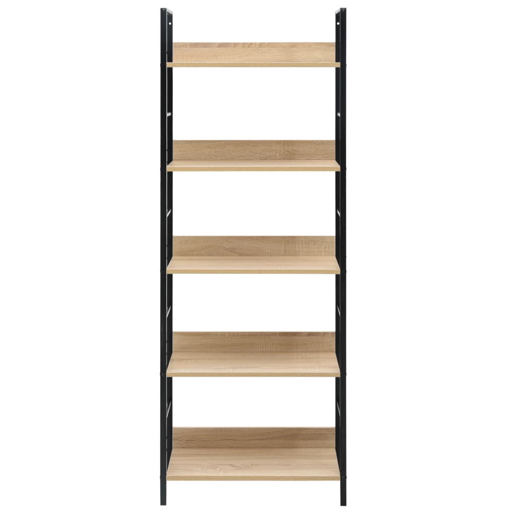 Bookcase 5 shelves oak 60x27.6x158.5 cm wood material