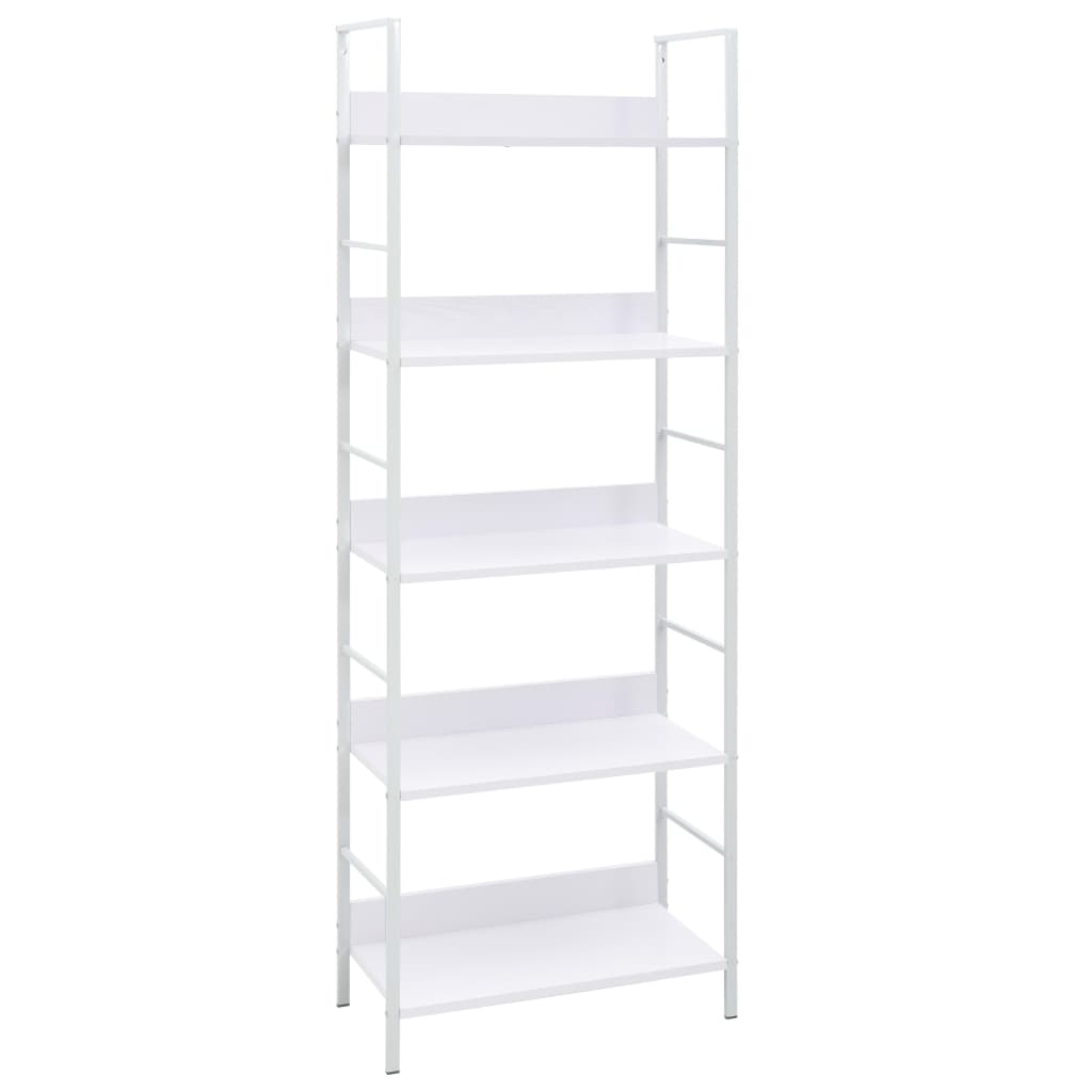 Bookcase 5 shelves white 60x27.6x158.5 cm wood material