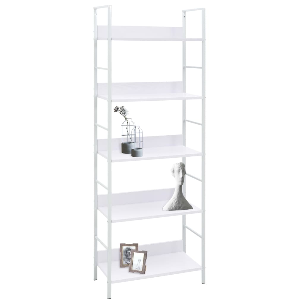 Bookcase 5 shelves white 60x27.6x158.5 cm wood material