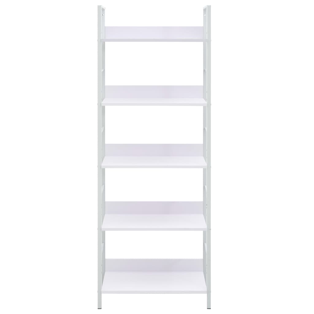 Bookcase 5 shelves white 60x27.6x158.5 cm wood material