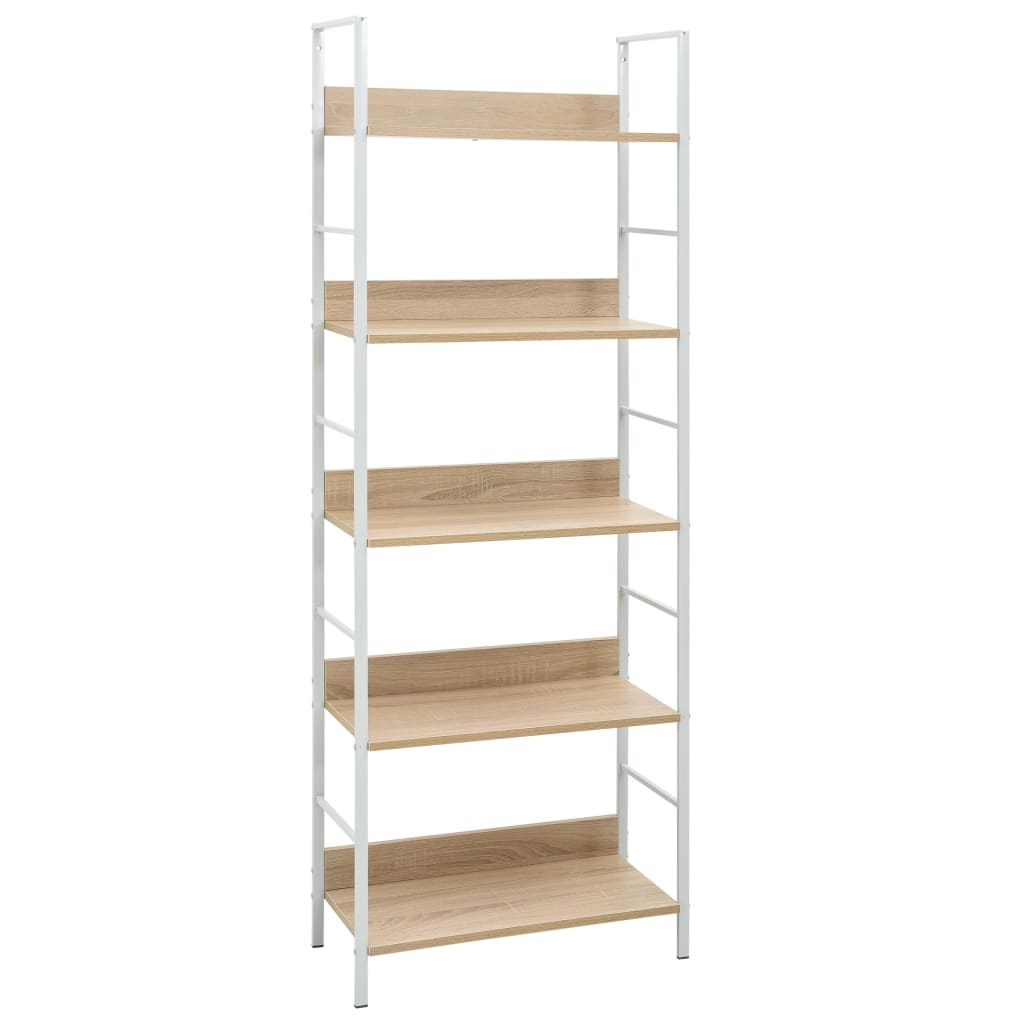 Bookcase 5 shelves oak 60x27.6x158.5 cm wood material