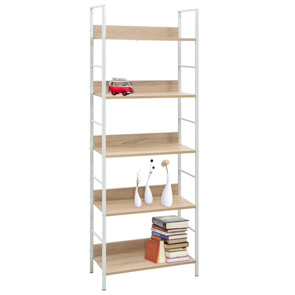 Bookcase 5 shelves oak 60x27.6x158.5 cm wood material