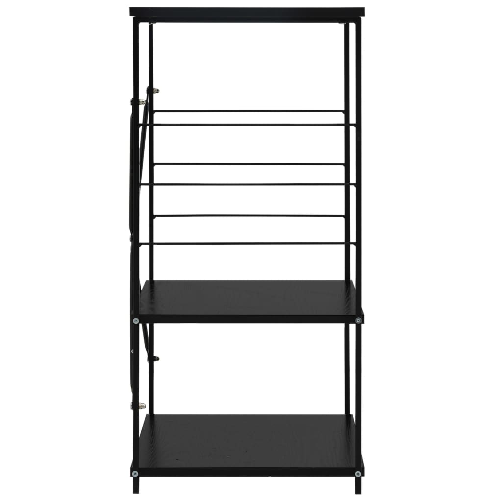 Étagère à micro-ondes noire 60 × 39,6 × 79,5 cm, matériau à base de bois