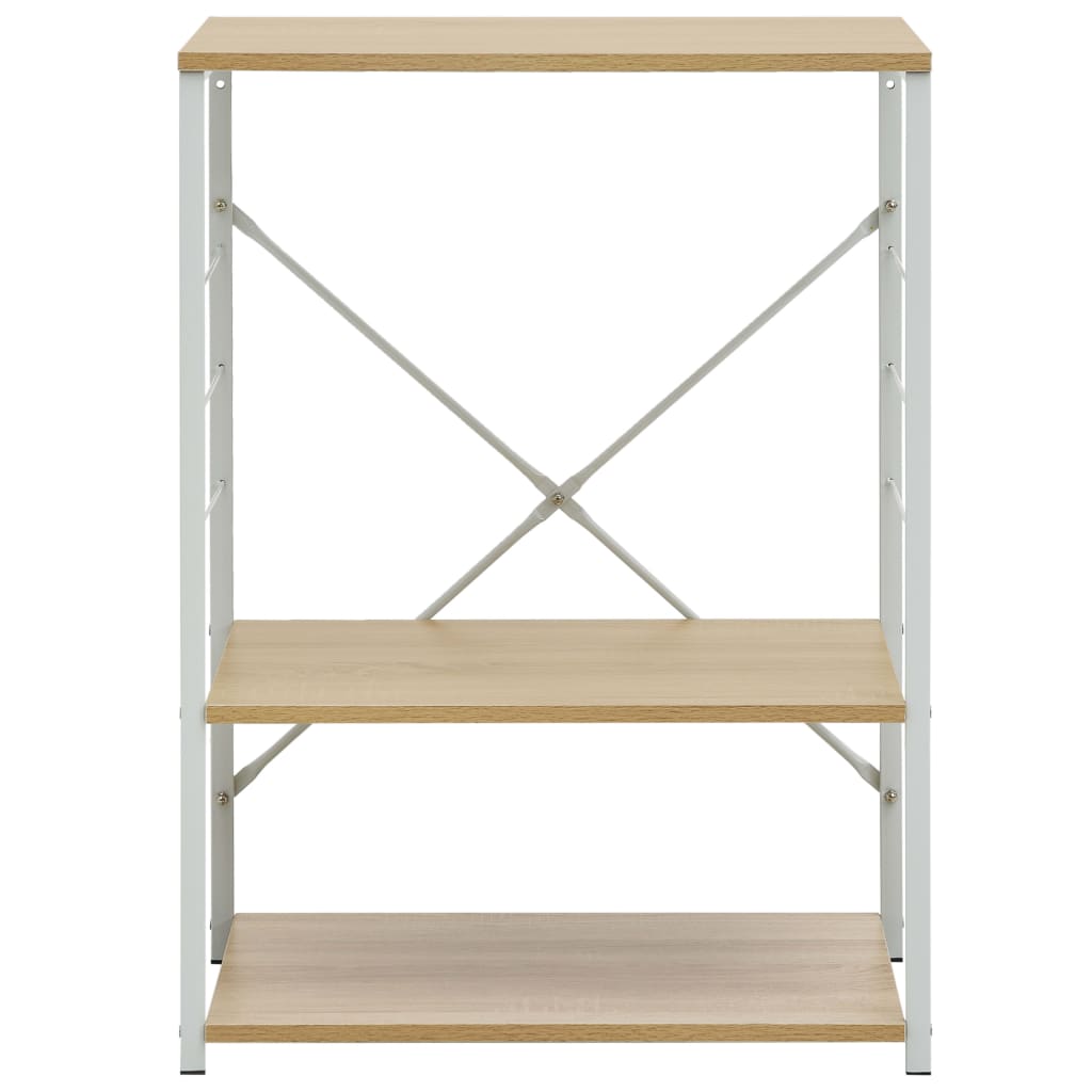 Étagère pour micro-ondes en chêne blanc 60 × 39,6 × 79,5 cm, matériau bois