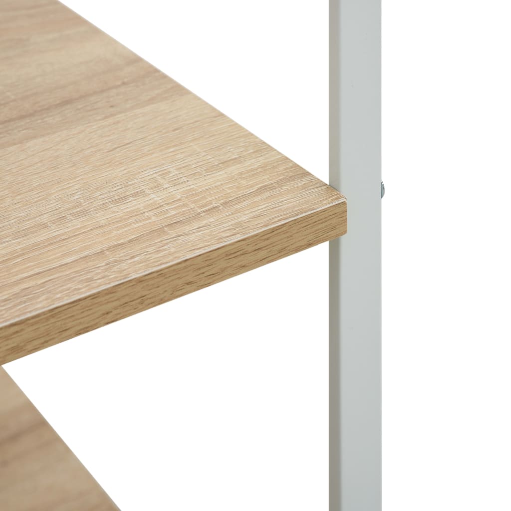 Étagère pour micro-ondes en chêne blanc 60 × 39,6 × 79,5 cm, matériau bois