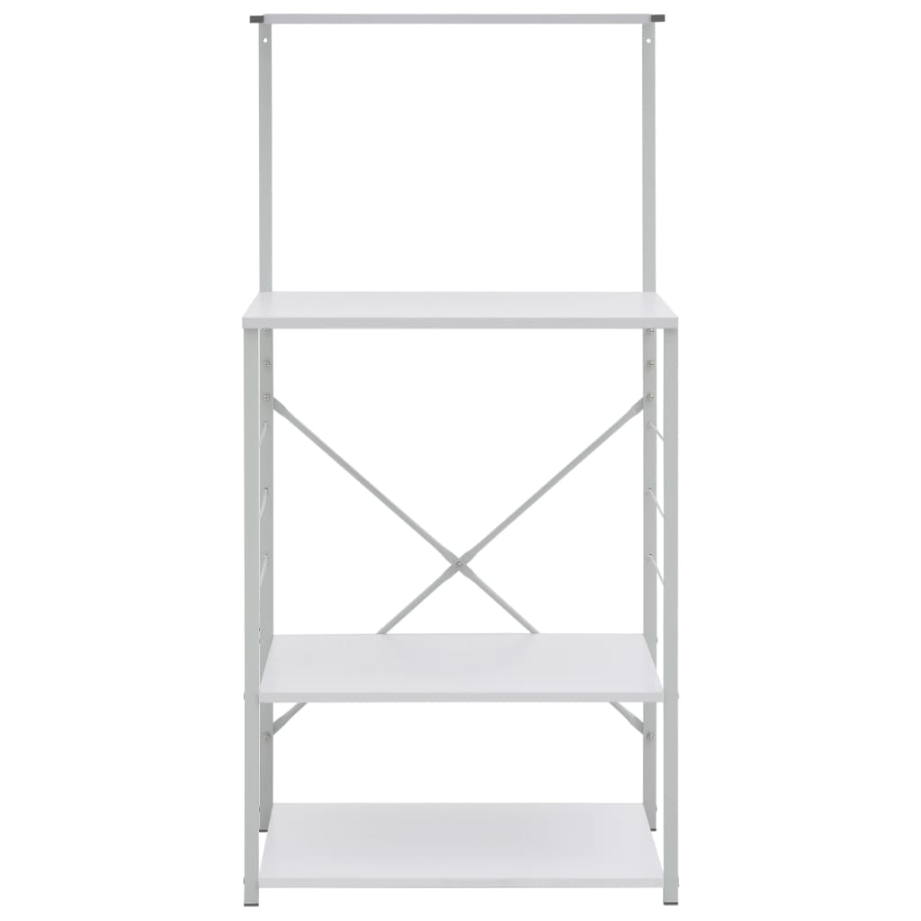 Étagère pour micro-ondes blanche 60x39,6x123 cm en bois