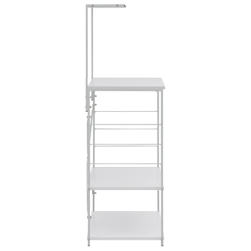 Étagère pour micro-ondes blanche 60x39,6x123 cm en bois