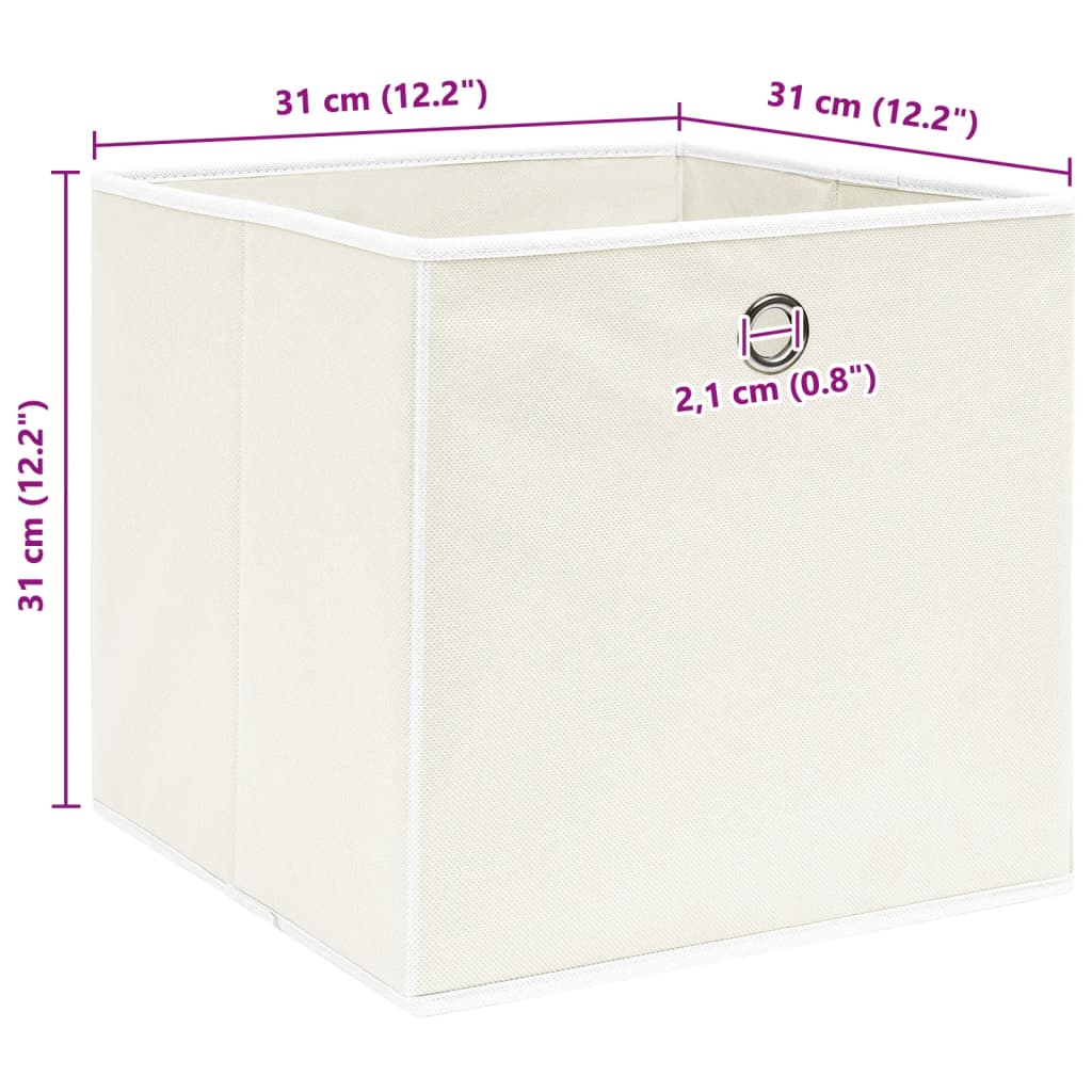 Aufbewahrungsboxen 4 Stk. Weiß 32x32x32 cm Stoff