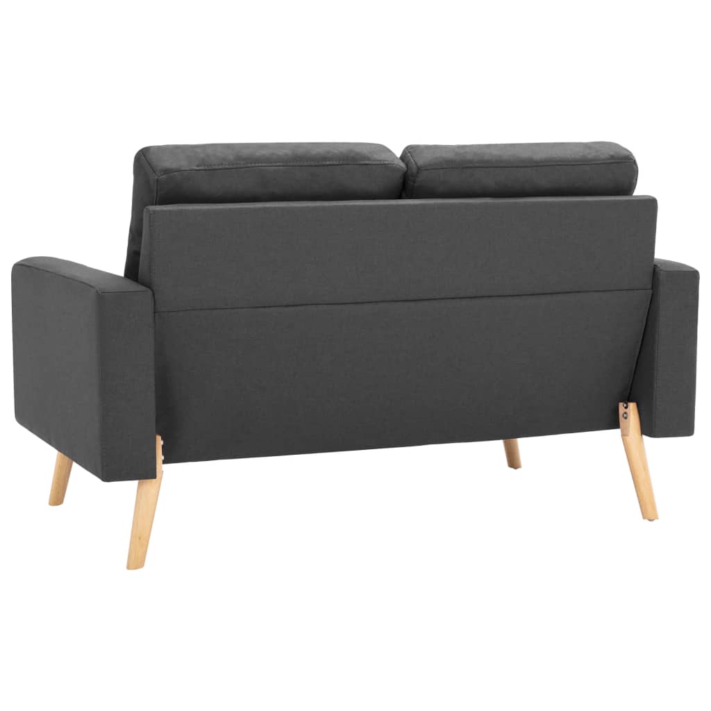 Canapé 2 places en tissu gris foncé
