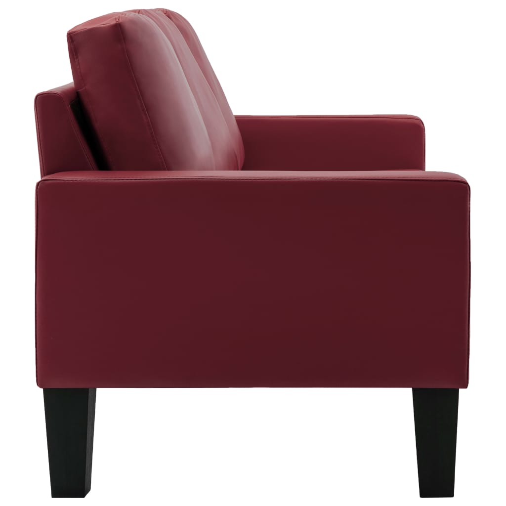 3-Sitzer-Sofa Weinrot Kunstleder
