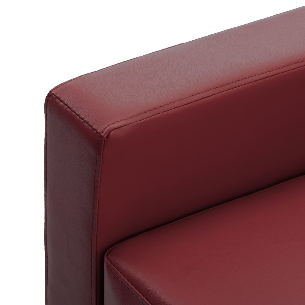 3-Sitzer-Sofa Weinrot Kunstleder