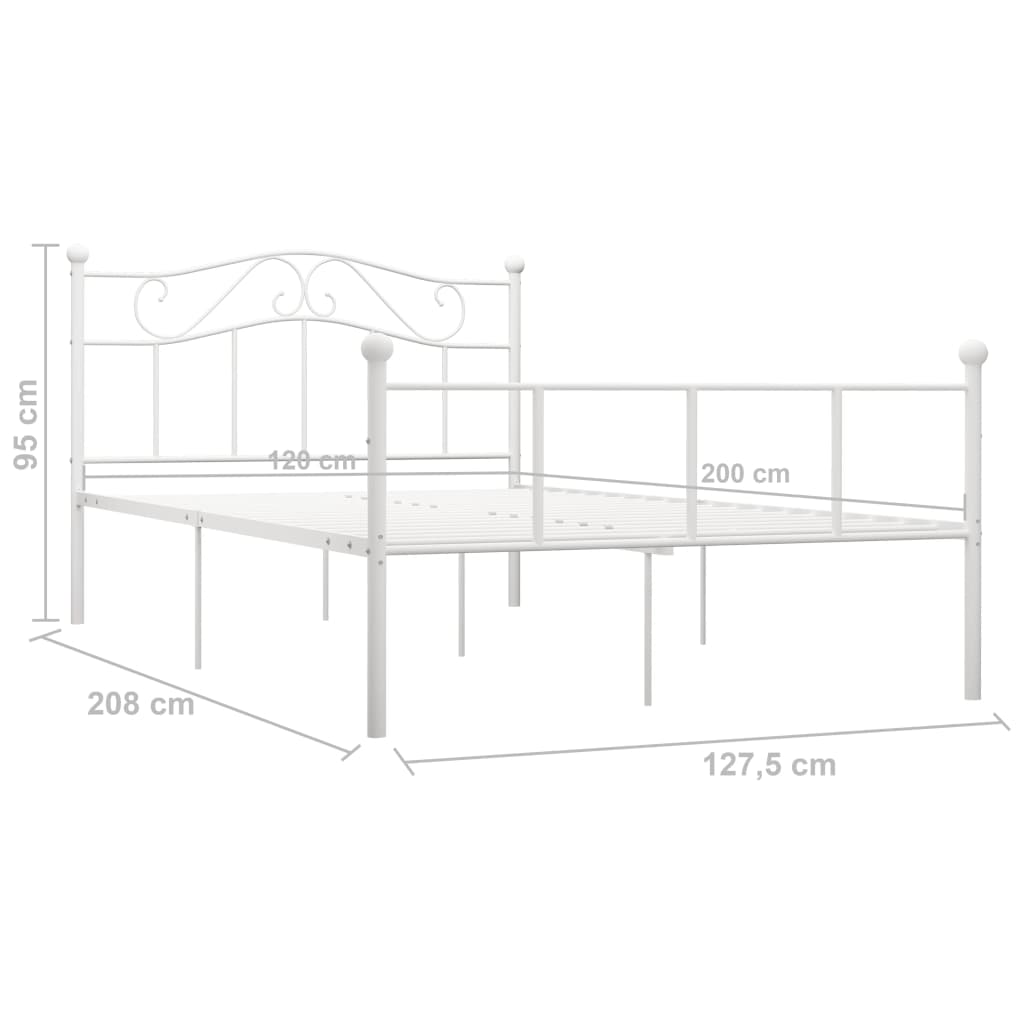 Bettgestell Weiß Metall 120x200 cm