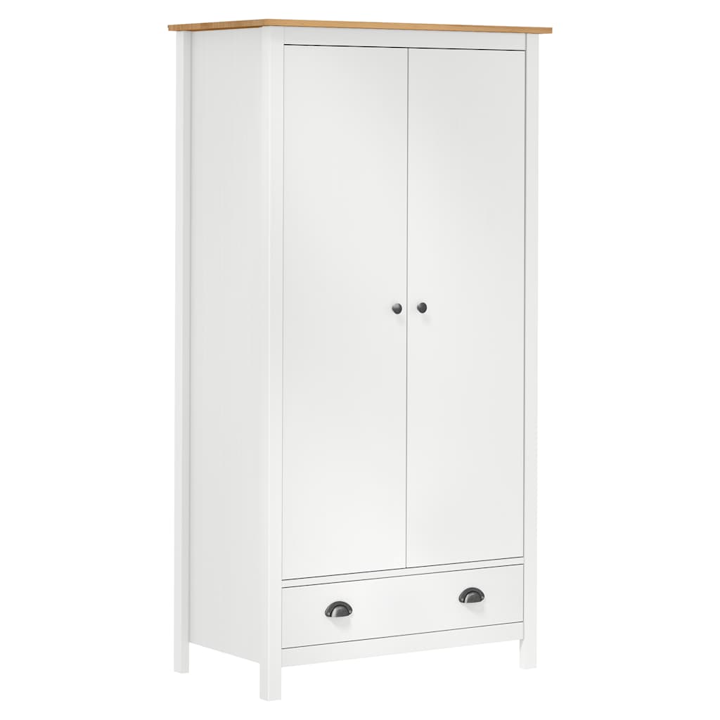 Wardrobe with 2 doors Hill White 89x50x170 cm pinewood