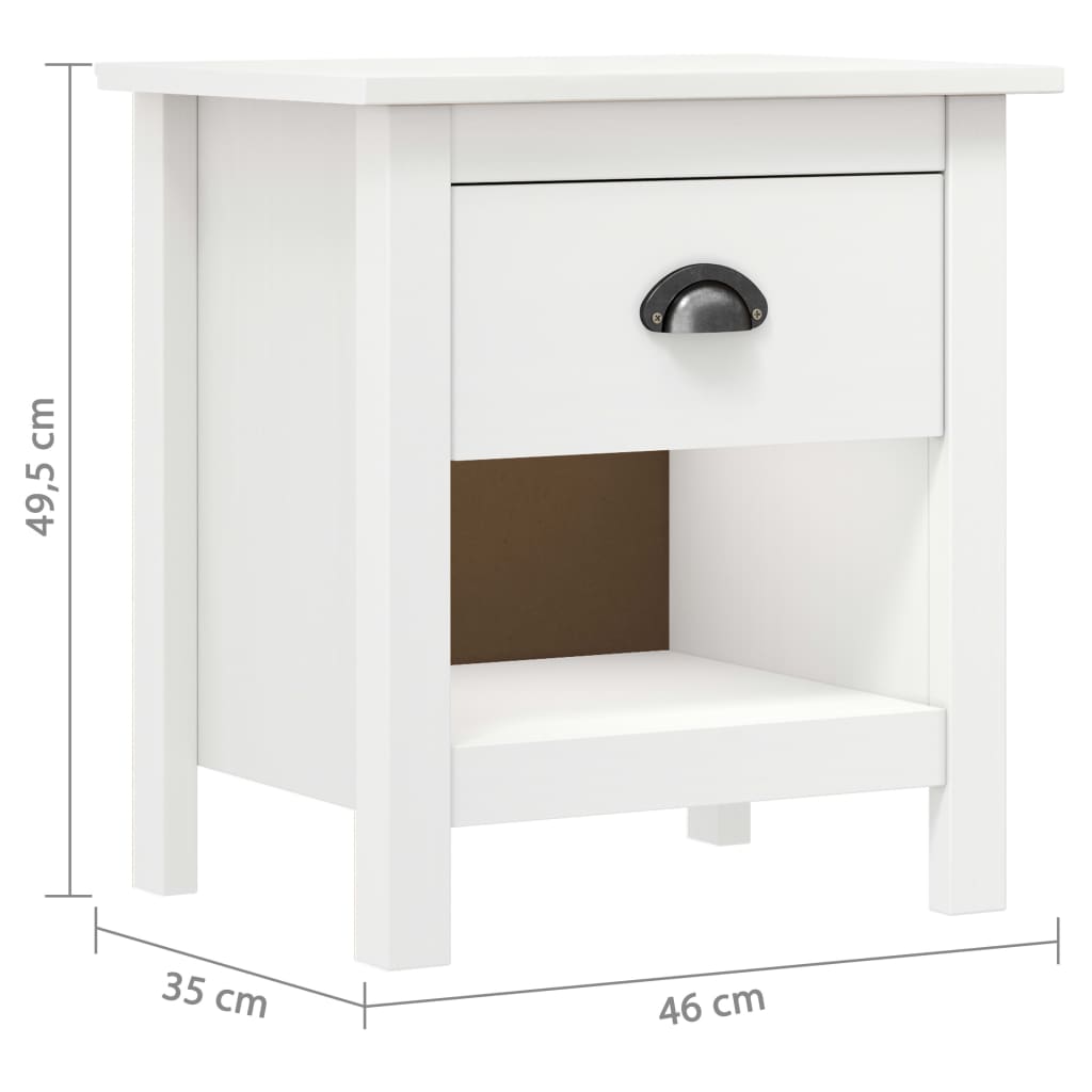 Nachttische 2 Stk. Hill 46x35x49,5 cm Massivholz Kiefer