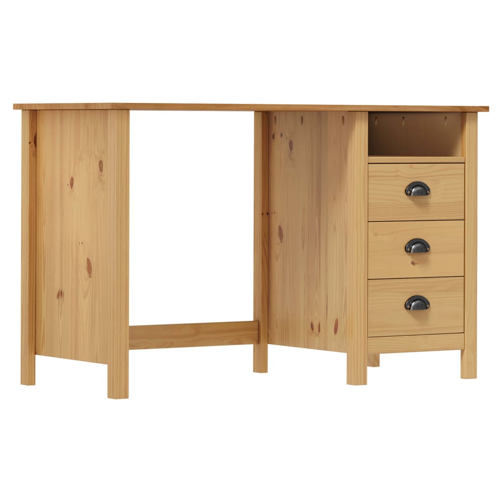 Bureau Hill avec 3 tiroirs 120×50×74 cm en pin