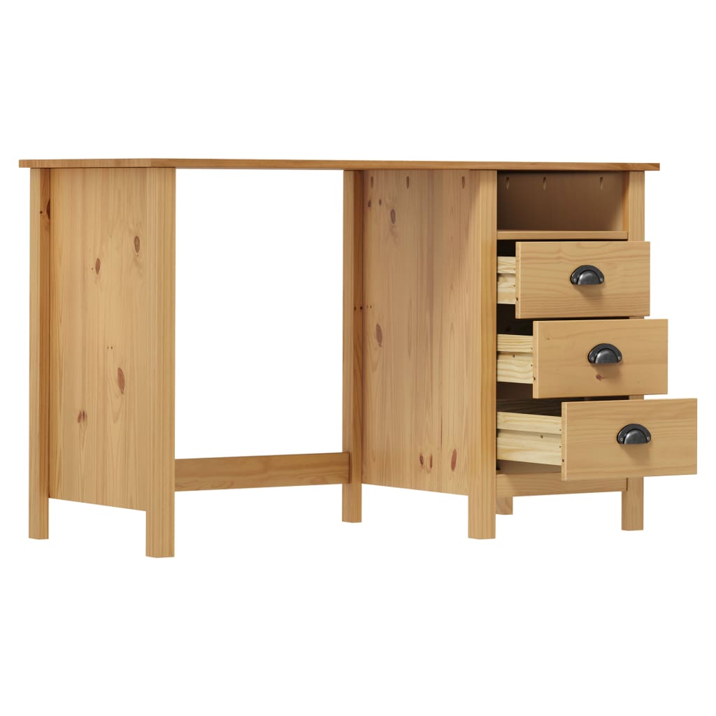Bureau Hill avec 3 tiroirs 120×50×74 cm en pin