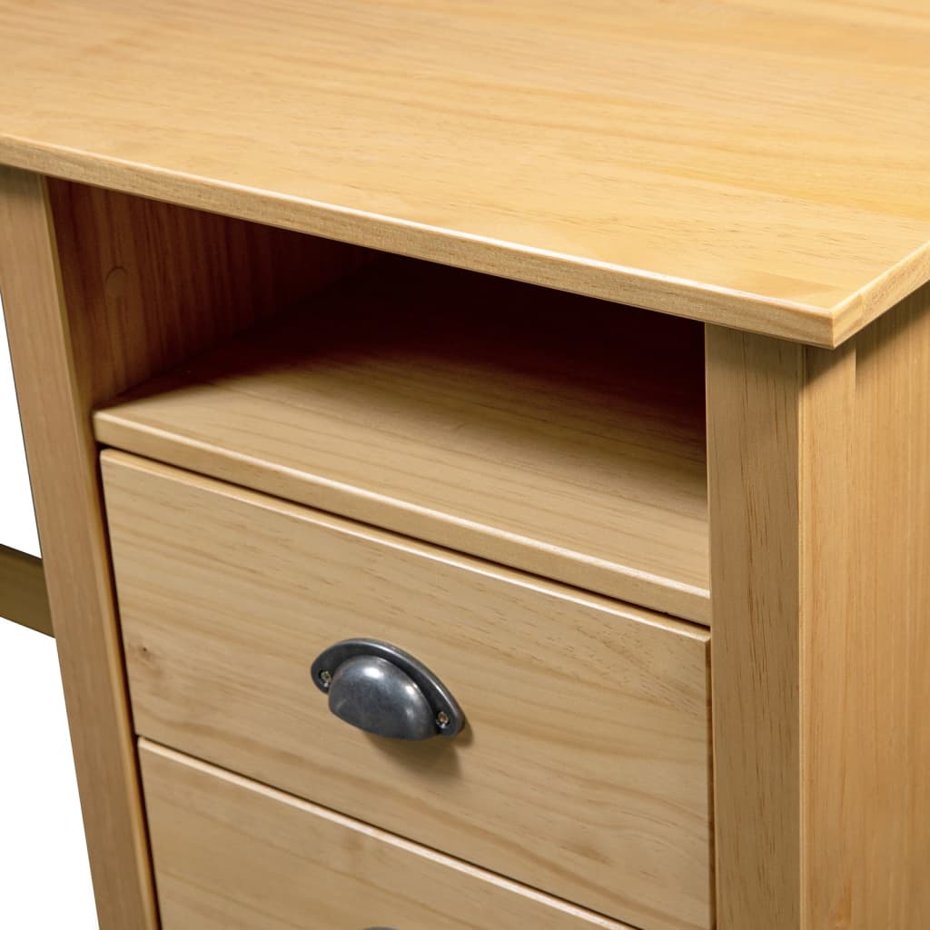 Bureau Hill avec 3 tiroirs 120×50×74 cm en pin