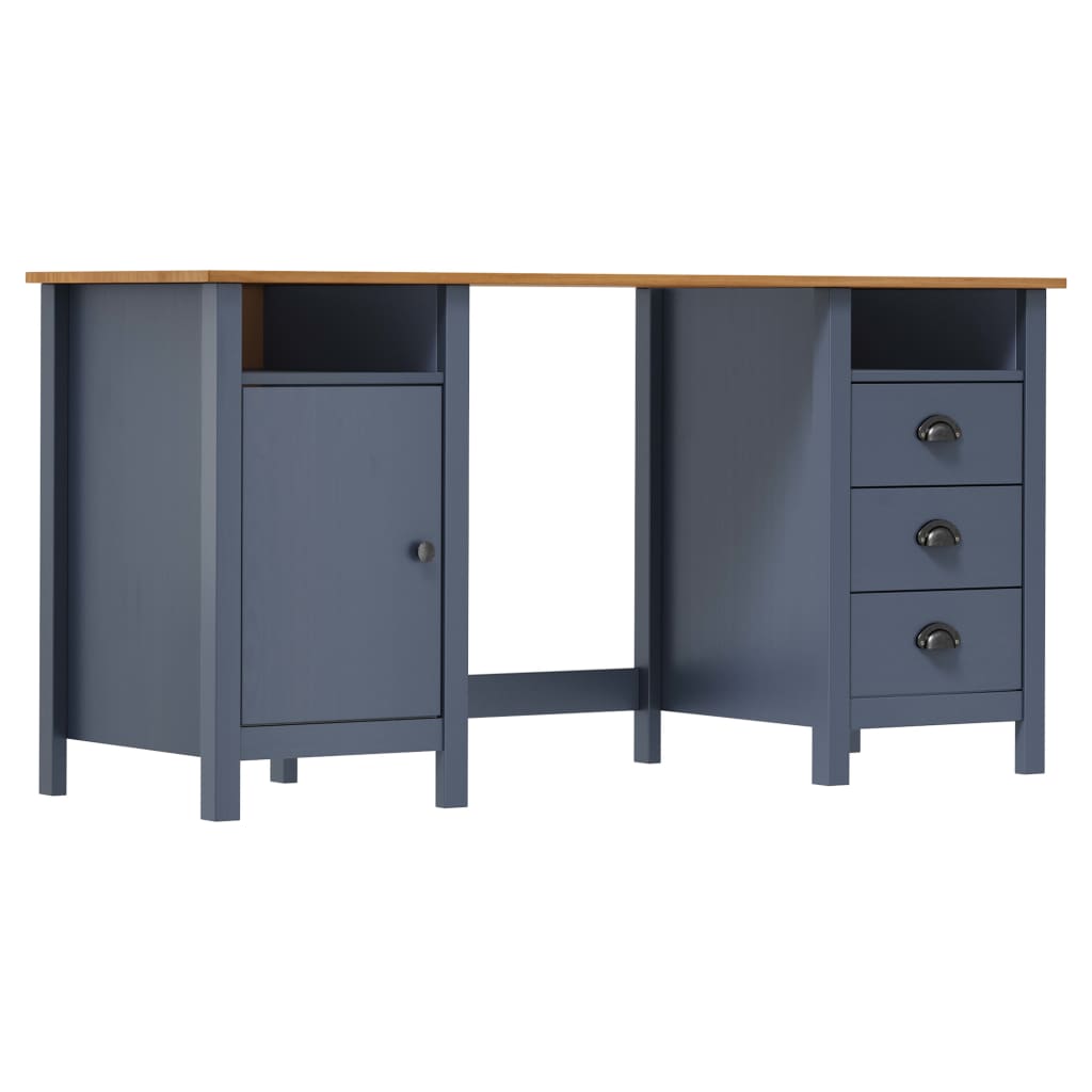 Bureau Hill Grey 150x50x74 cm Pin massif