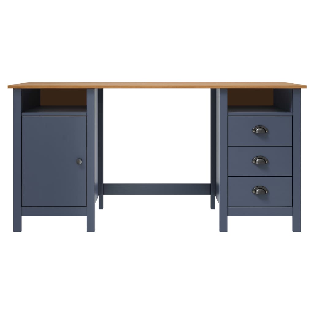 Bureau Hill Grey 150x50x74 cm Pin massif