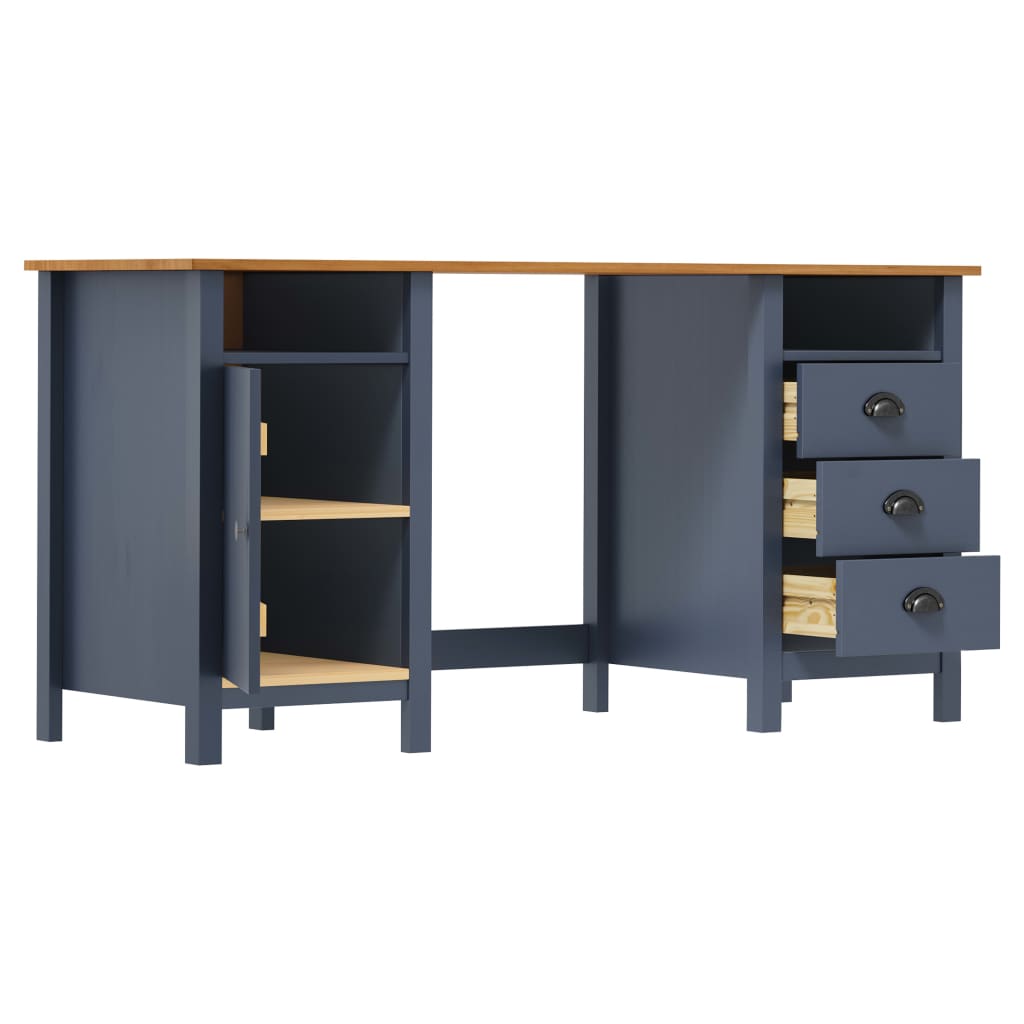 Bureau Hill Grey 150x50x74 cm Pin massif