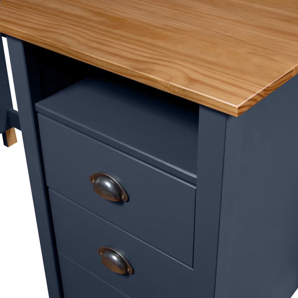 Bureau Hill Grey 150x50x74 cm Pin massif