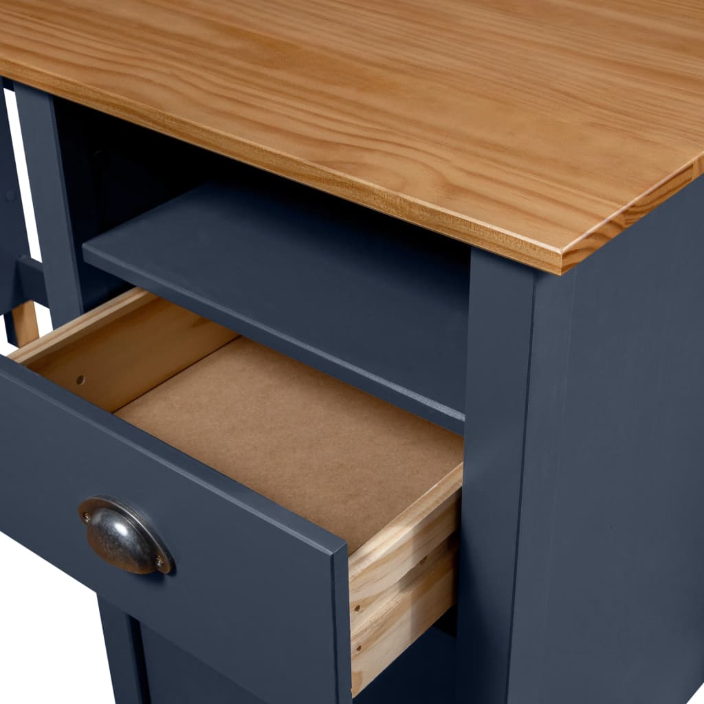Bureau Hill Grey 150x50x74 cm Pin massif