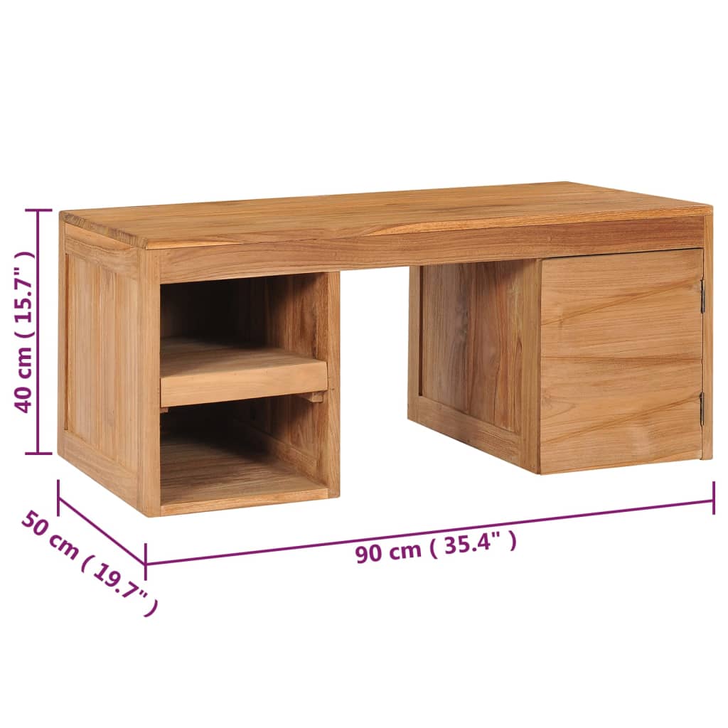 Table basse 90×50×40 cm en bois de teck massif