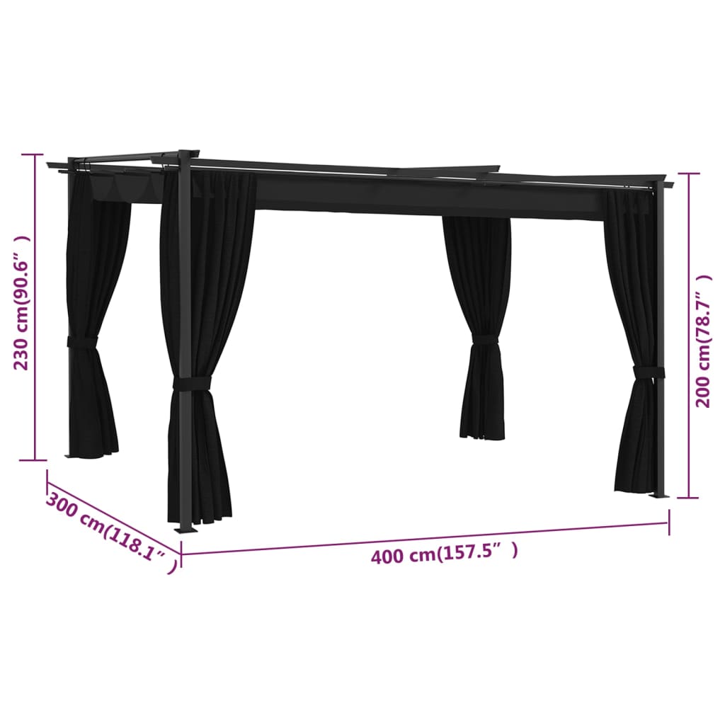 Pavillon 4 x 3 m Anthrazit