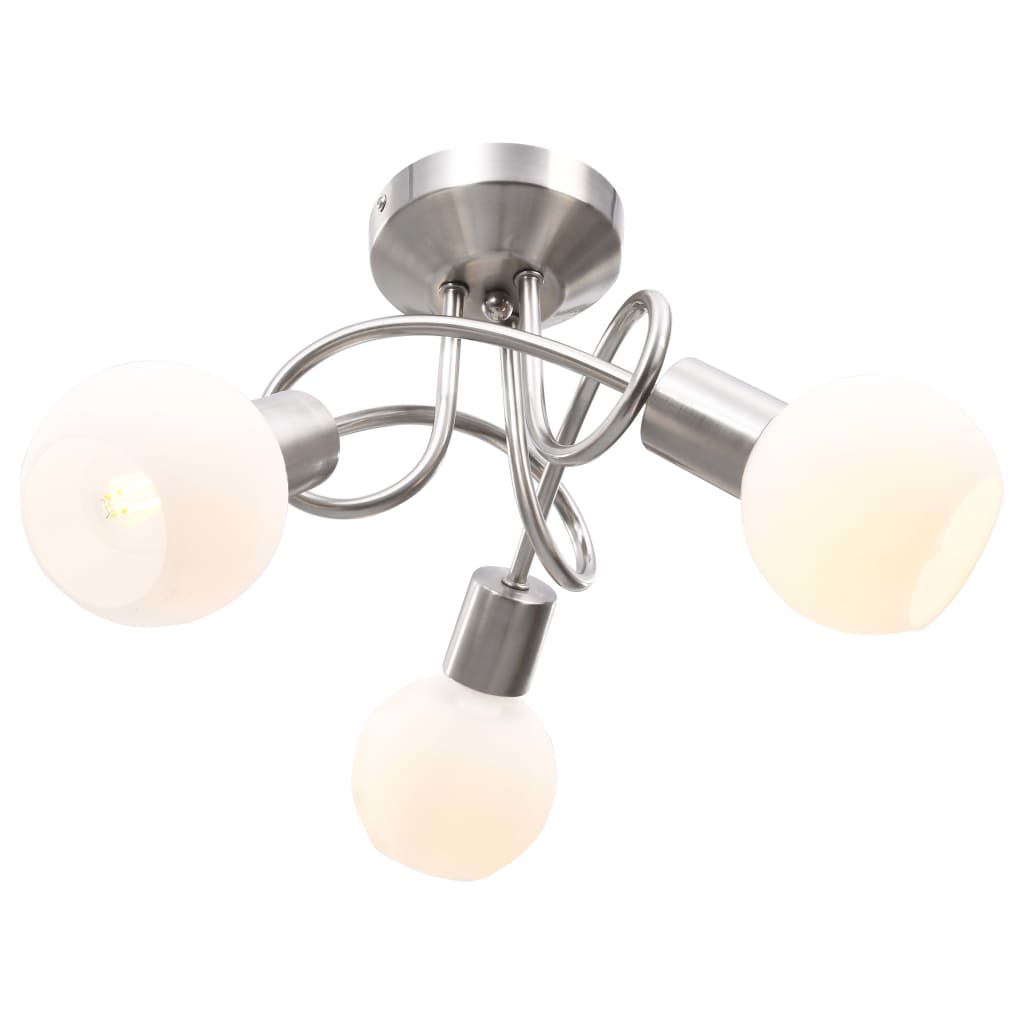 Ceiling light with ceramic lampshades for 3 E14 bulbs