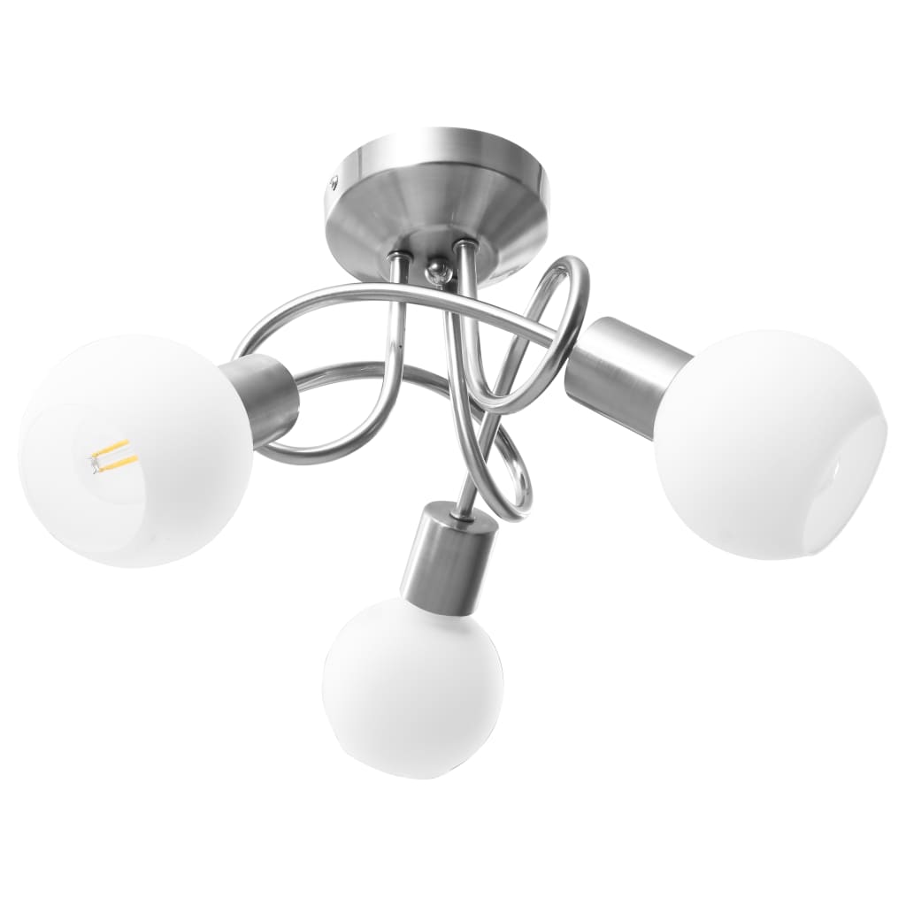 Ceiling light with ceramic lampshades for 3 E14 bulbs