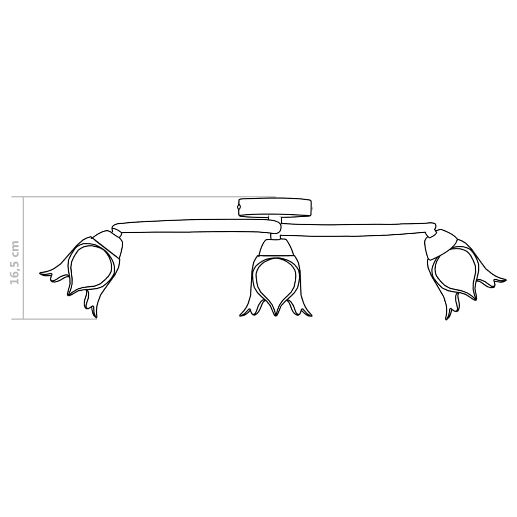 Ceiling light with glass shades for 3 E14 bulbs