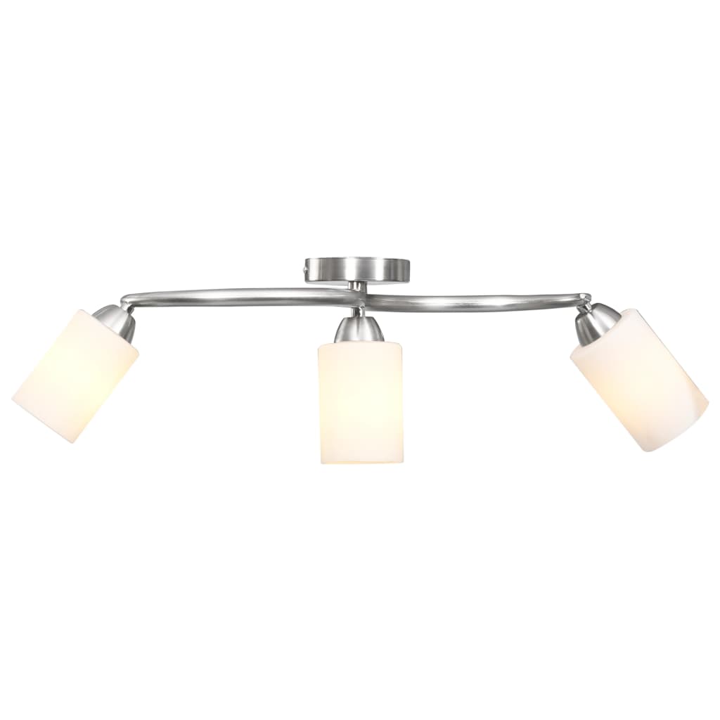 Ceiling light with ceramic lampshades for 3 E14 bulbs