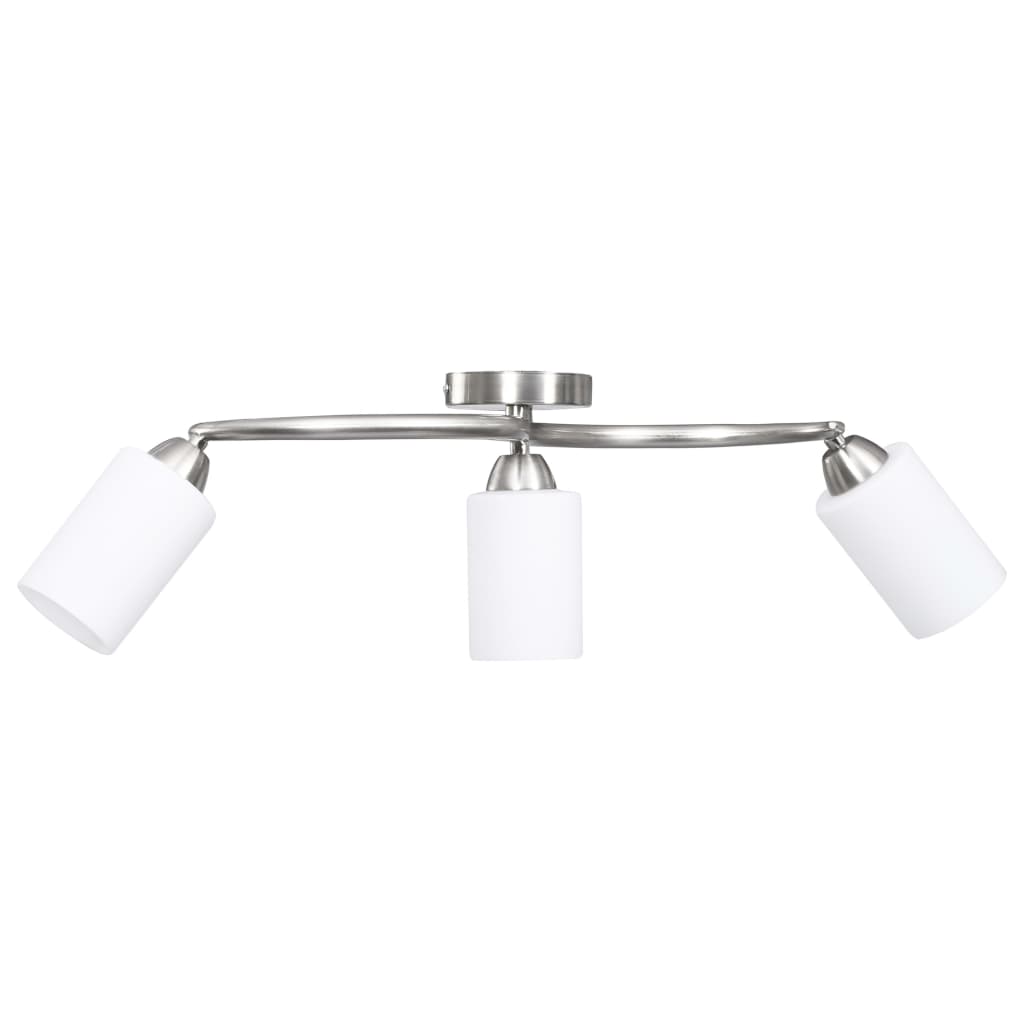 Ceiling light with ceramic lampshades for 3 E14 bulbs