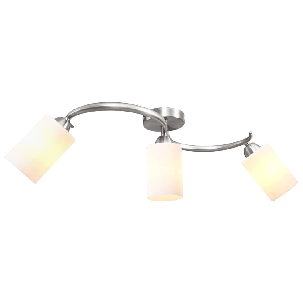 Ceiling light with ceramic lampshades for 3 E14 bulbs