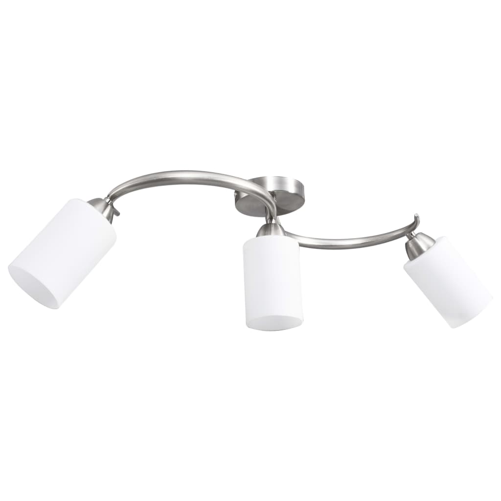 Ceiling light with ceramic lampshades for 3 E14 bulbs