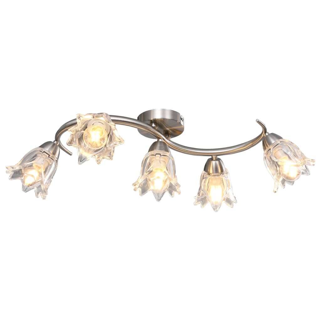 Ceiling light with glass shades for 5 E14 bulbs