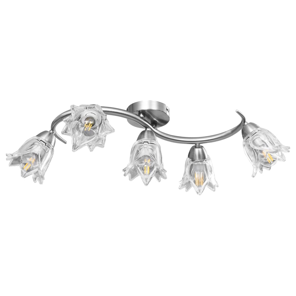 Ceiling light with glass shades for 5 E14 bulbs