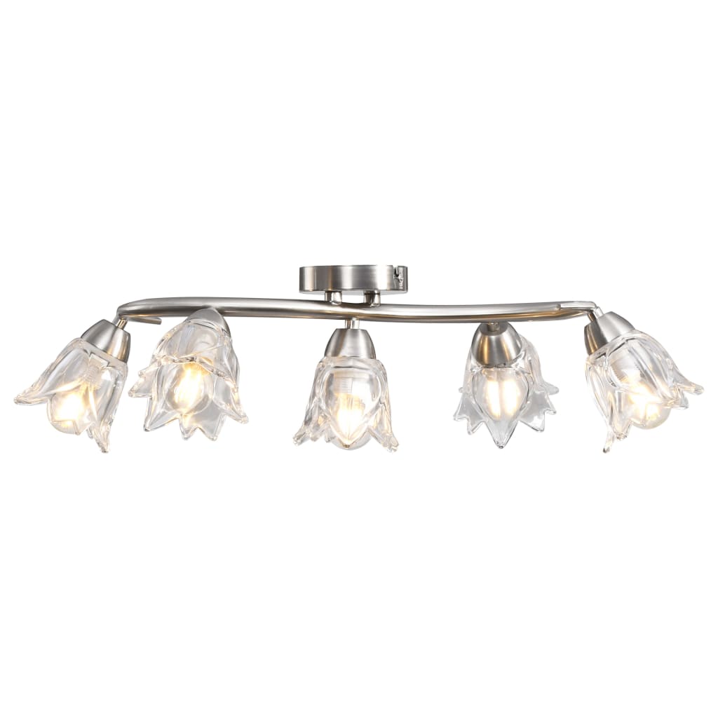 Ceiling light with glass shades for 5 E14 bulbs