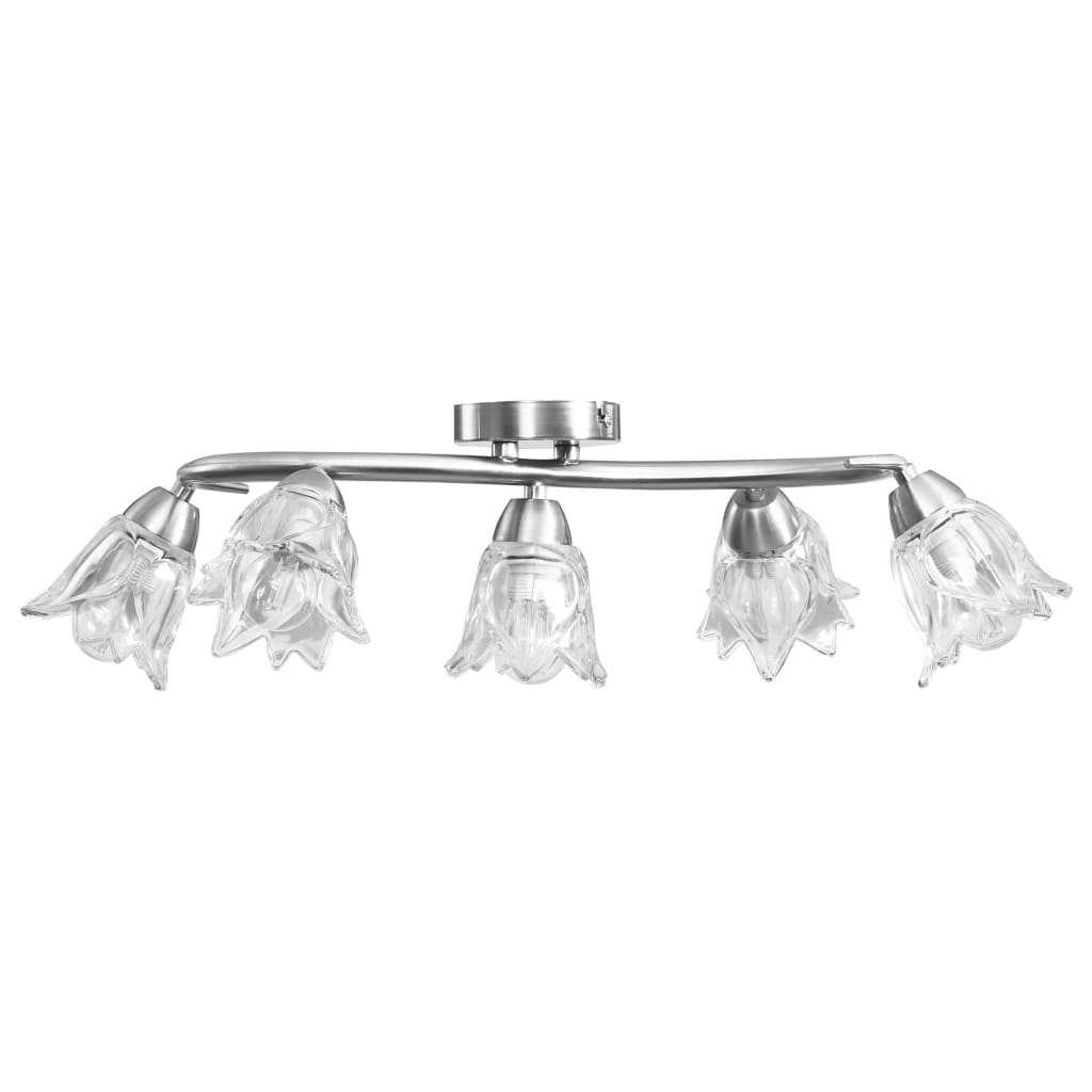 Ceiling light with glass shades for 5 E14 bulbs