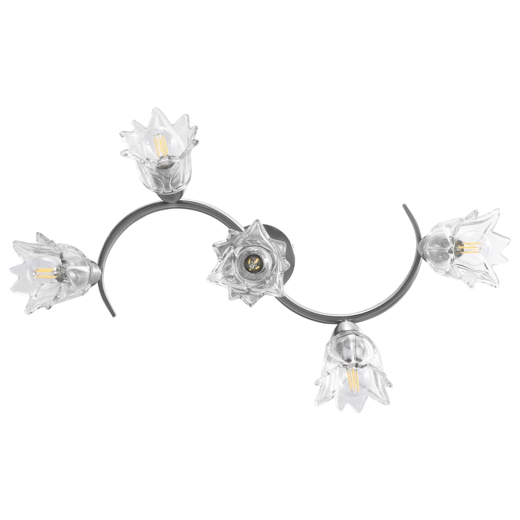 Ceiling light with glass shades for 5 E14 bulbs